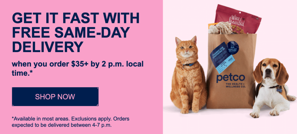 Petco free delivery